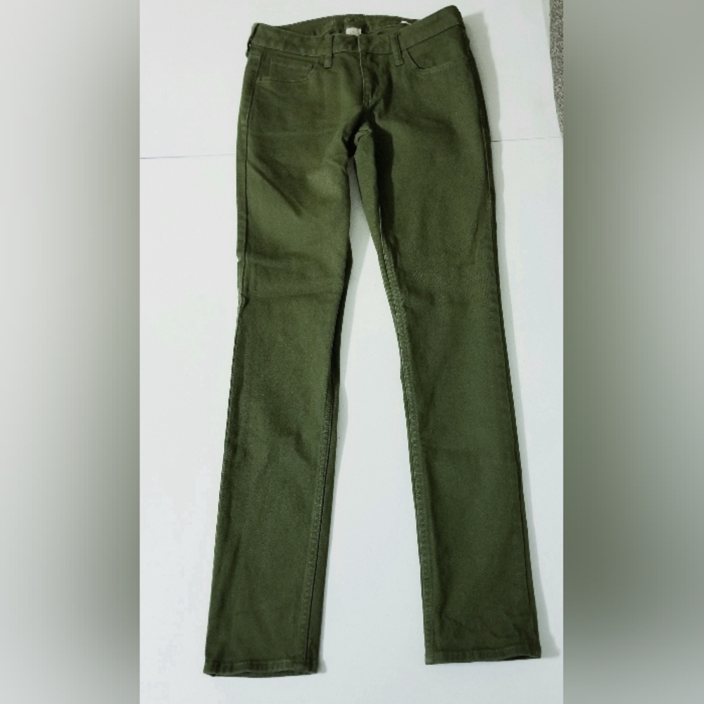 Arizona Women's Super Skinny Jeans Olive Green Denim Low Rise Juniors 7